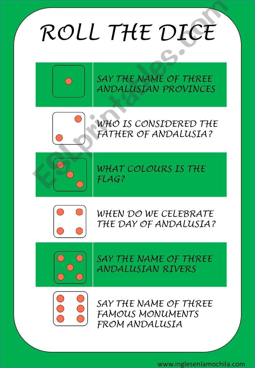 ROLL THE DICE: Andalusia edition 