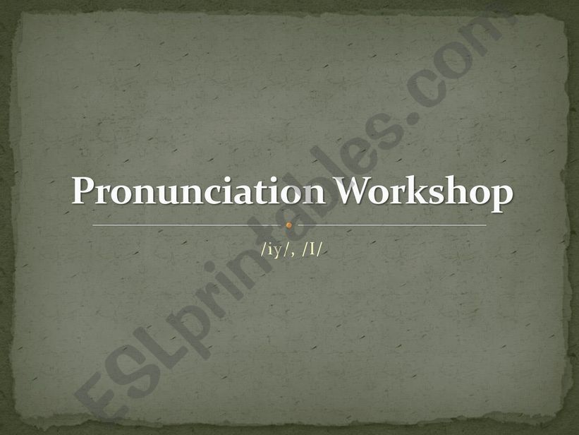 The /i/ and /I/ sound in pronunciation