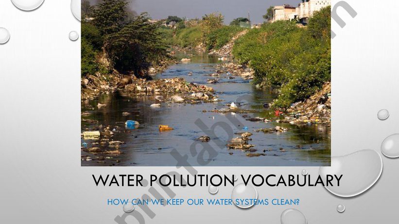 WATER POLLUTION VOCABULARY powerpoint