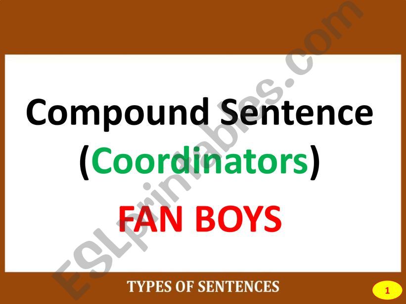 PART II: COMPOUND SENTENCE powerpoint