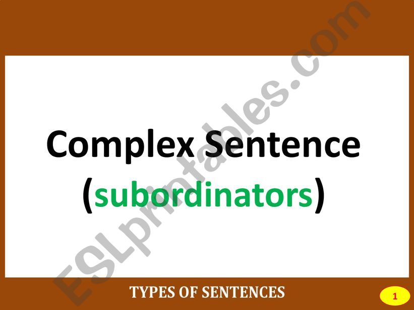 PART III: COMPLEX SENTENCE powerpoint