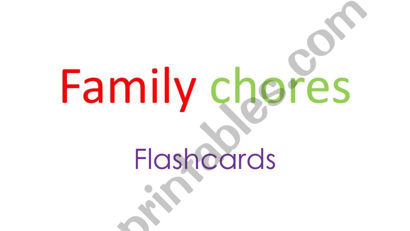 family chores flashcards  powerpoint