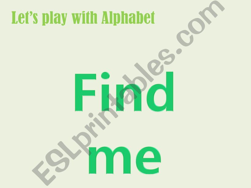 Find Alphabet Game powerpoint