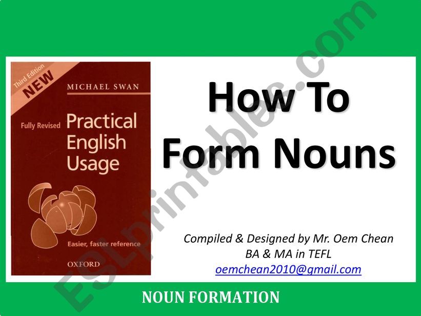 How nouns are formed powerpoint