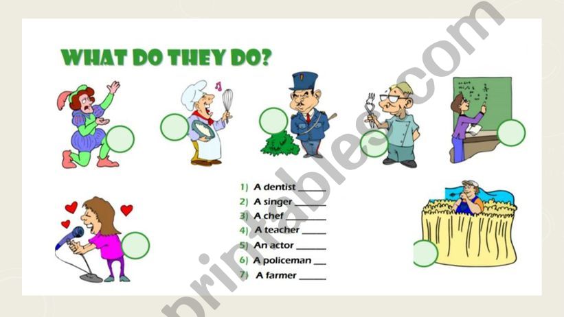 VERB TO BE AND JOBS  powerpoint