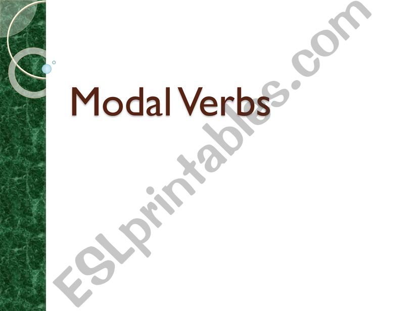 Modal Verbs powerpoint