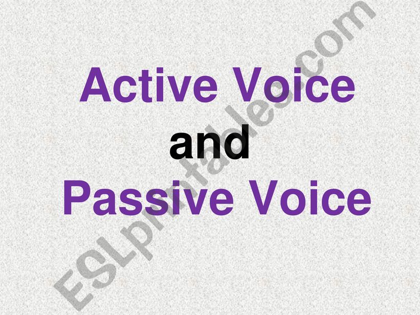 Active and Passive Voice powerpoint