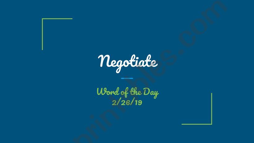 Word of the Day-Negotiate powerpoint