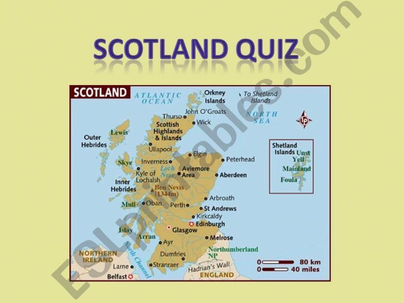 Animated quiz on Scotland powerpoint