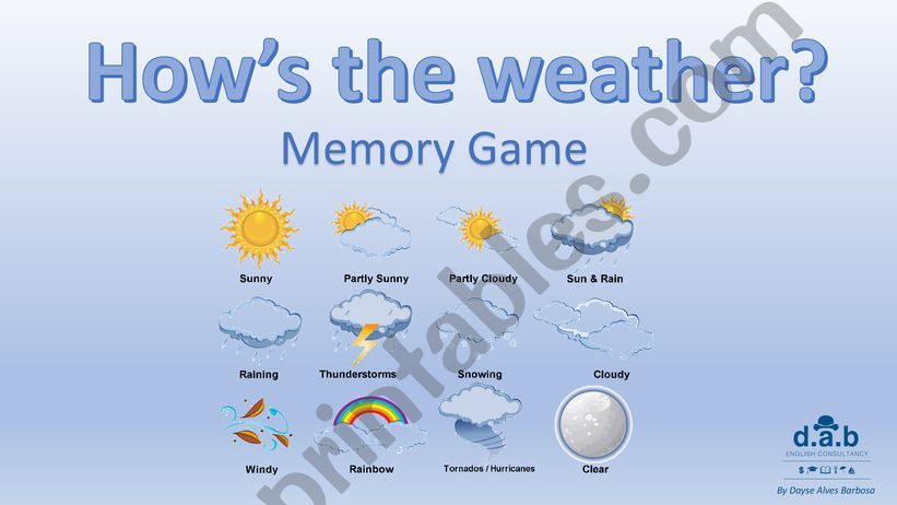 Hows the Weather - Memory Game