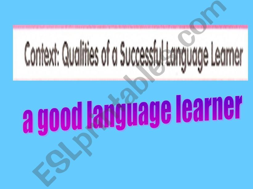 a good language learner powerpoint