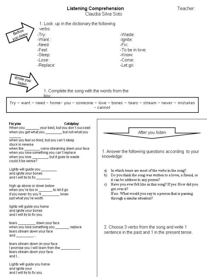 Listening comprehension powerpoint