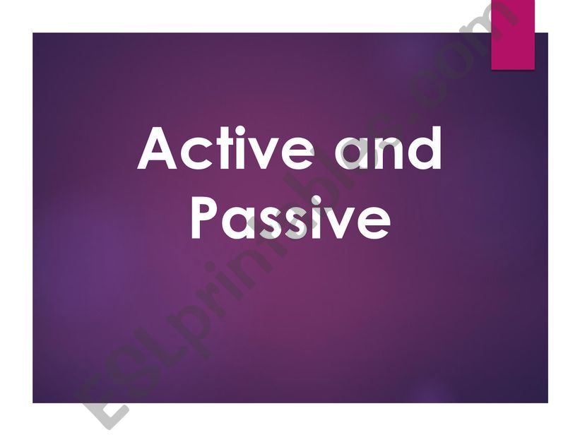 Active and passive form: how to change active sentences into passive form