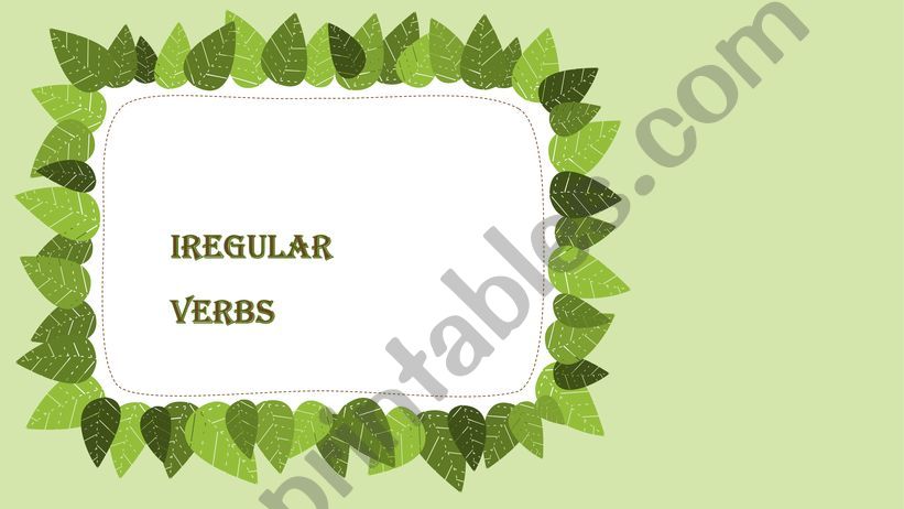 IRREGULAR VERBS 1 powerpoint