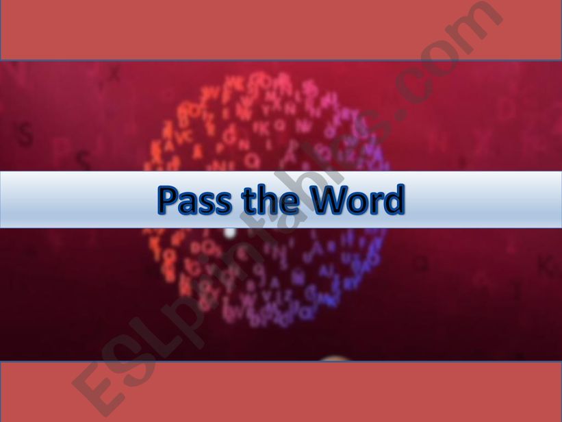 Pass the word game powerpoint