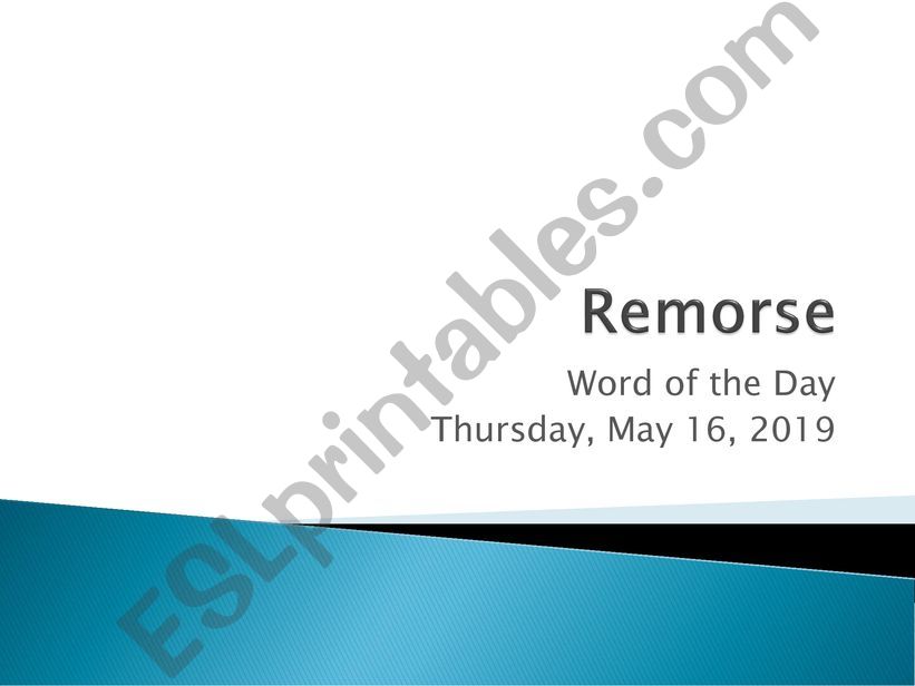 Word of the Day-Remorse powerpoint
