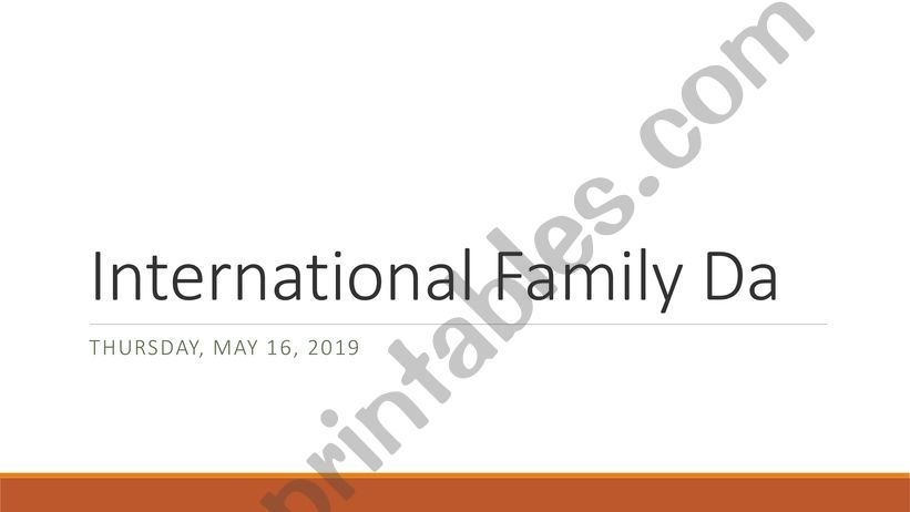International Family Day (May 15th)