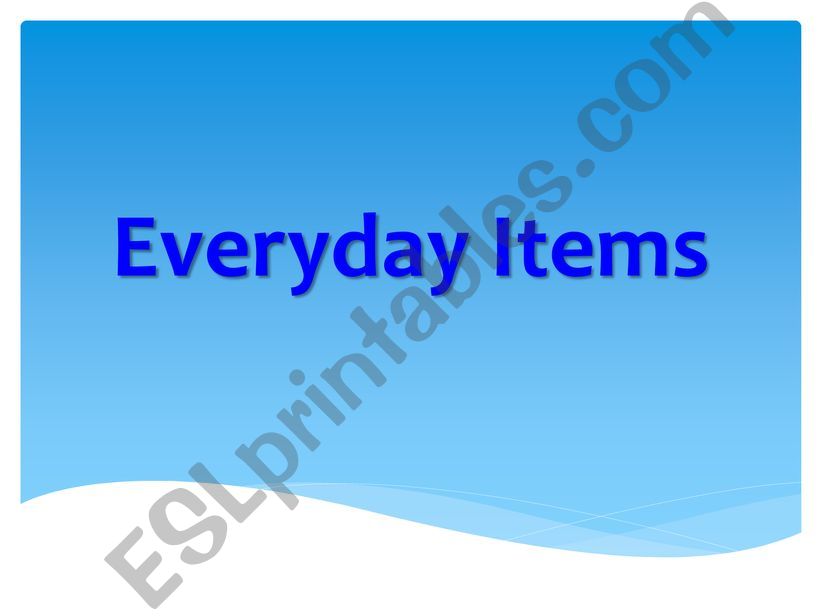 everyday items powerpoint