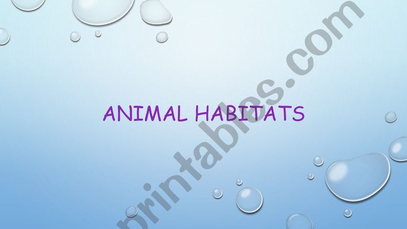 animal habitats powerpoint