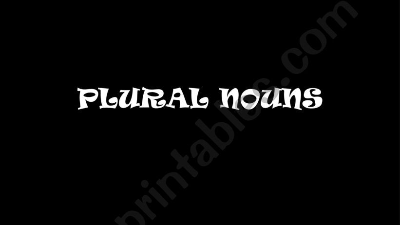 PLURAL NOUNS powerpoint