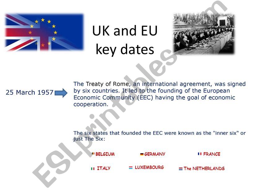the UK and the EU key dates powerpoint