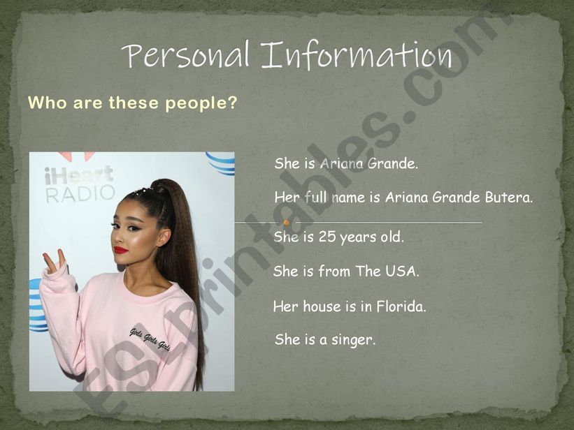 Personal Information powerpoint