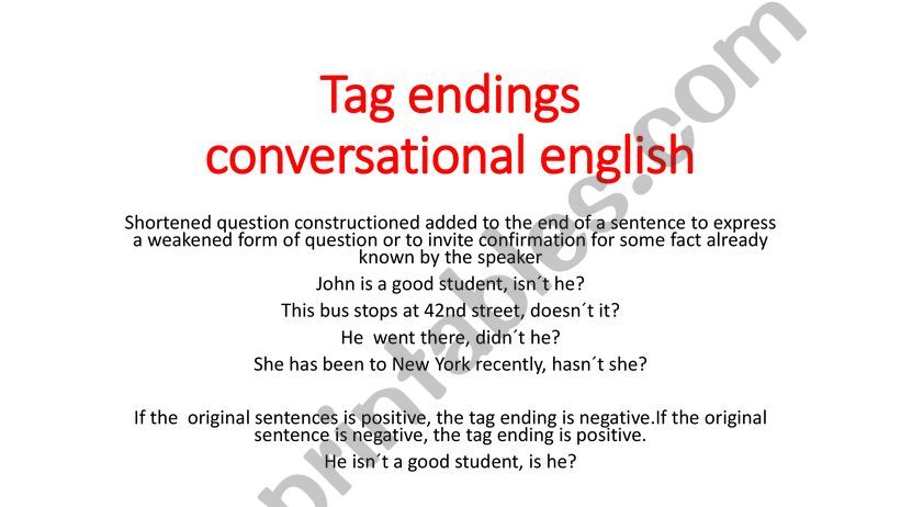 tag endings  powerpoint