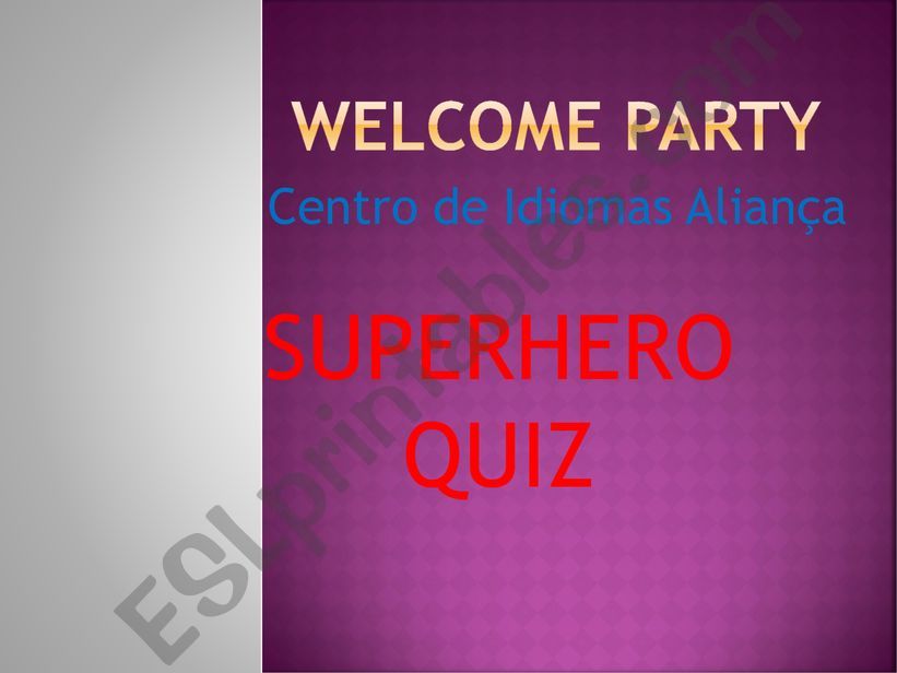 Superhero Quiz - Part I powerpoint