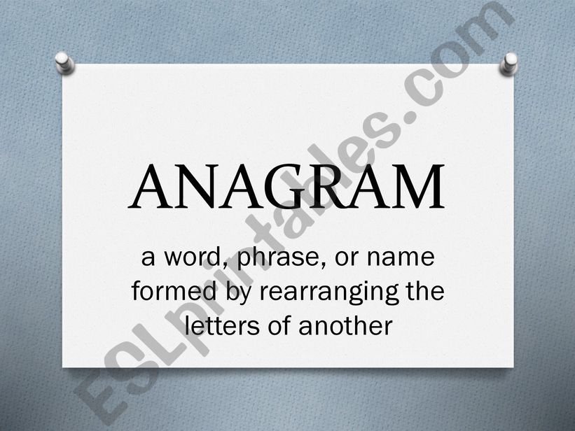 Anagram (VERBS) powerpoint