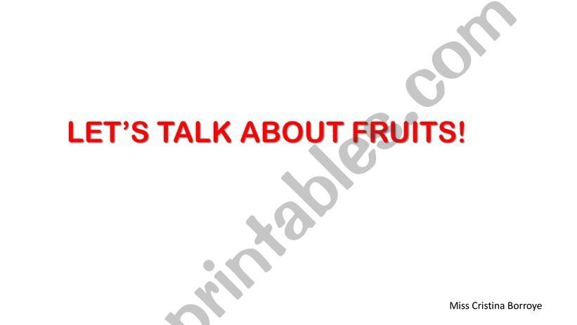 LETS TALK ABOUT FRUITS powerpoint