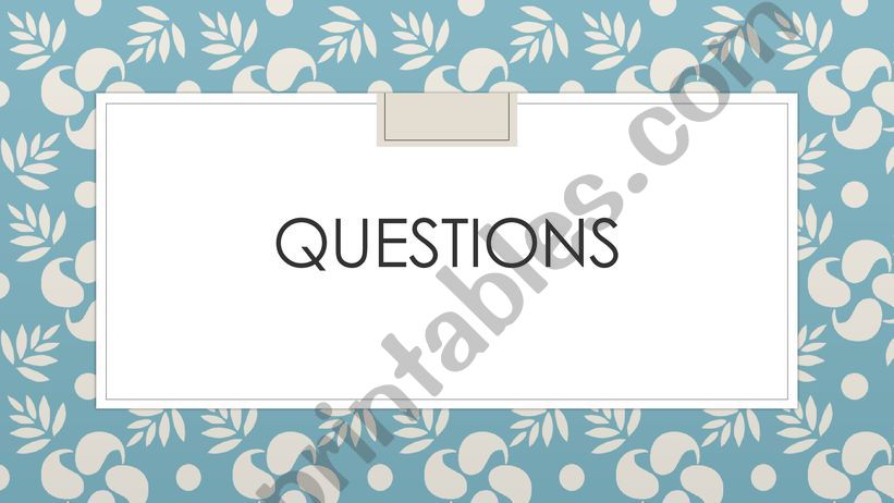 Question formation powerpoint
