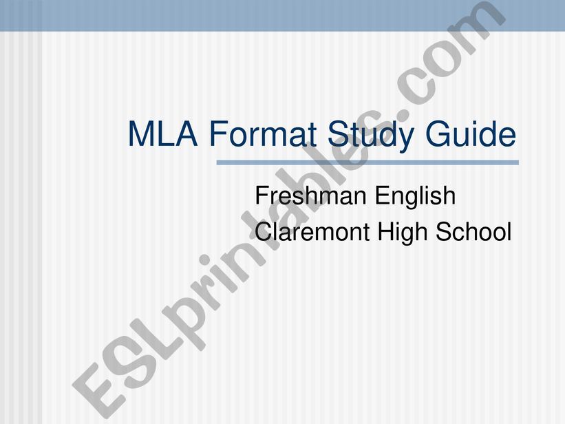 MLA Format review powerpoint