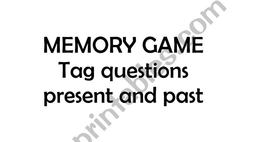 Memory Game  powerpoint
