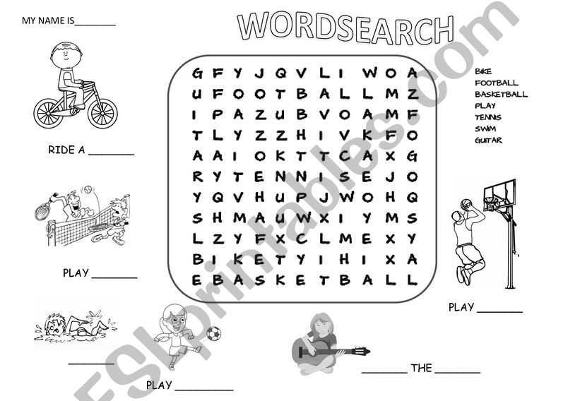 SPORTS - WORDSEARCH powerpoint