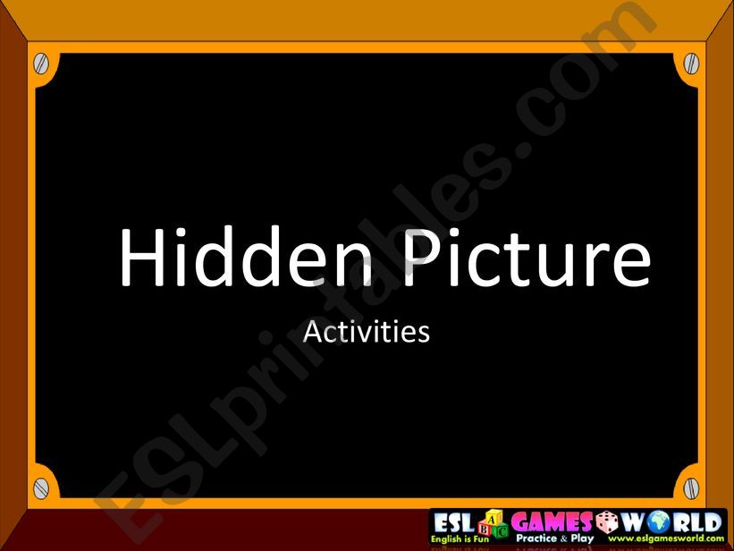 Hidden Picture Games - Activities