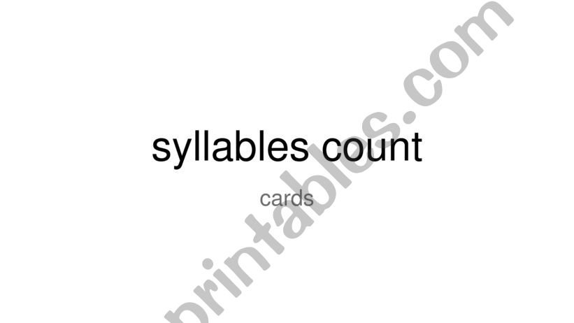 Syllables counting powerpoint