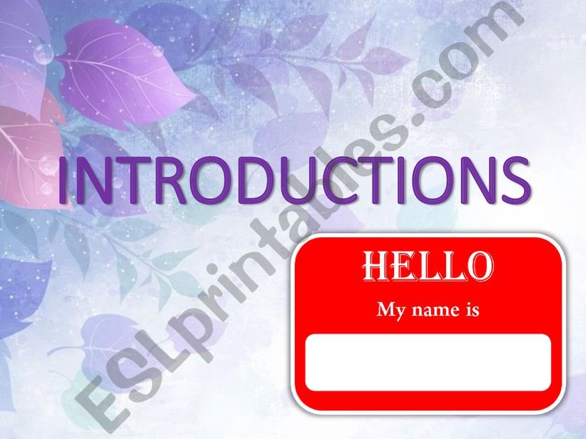 Introductions powerpoint