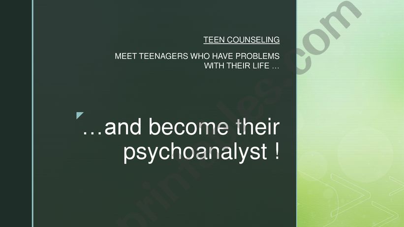 Teen problems: become a teen counsellor !