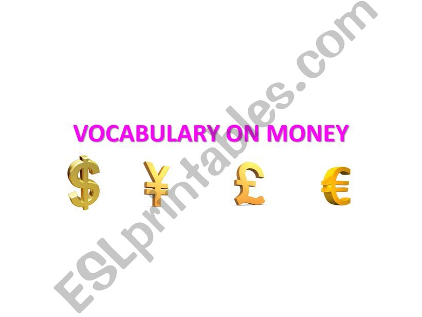 vocabulary on money powerpoint