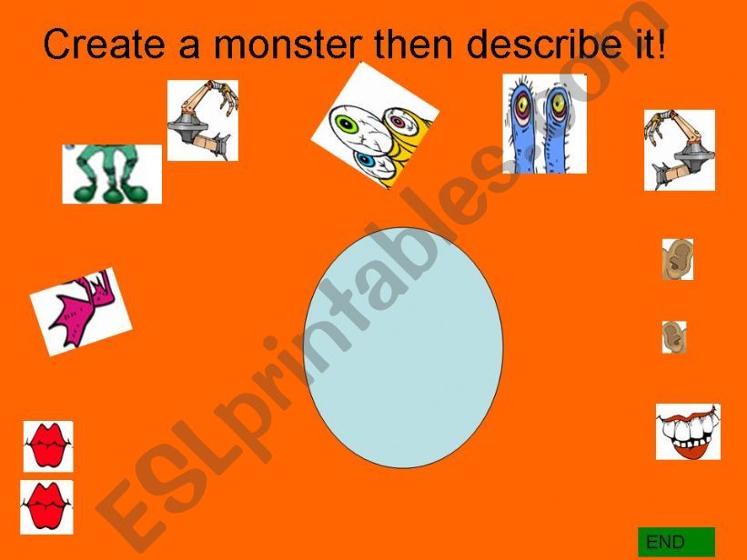 Create a monster -game powerpoint