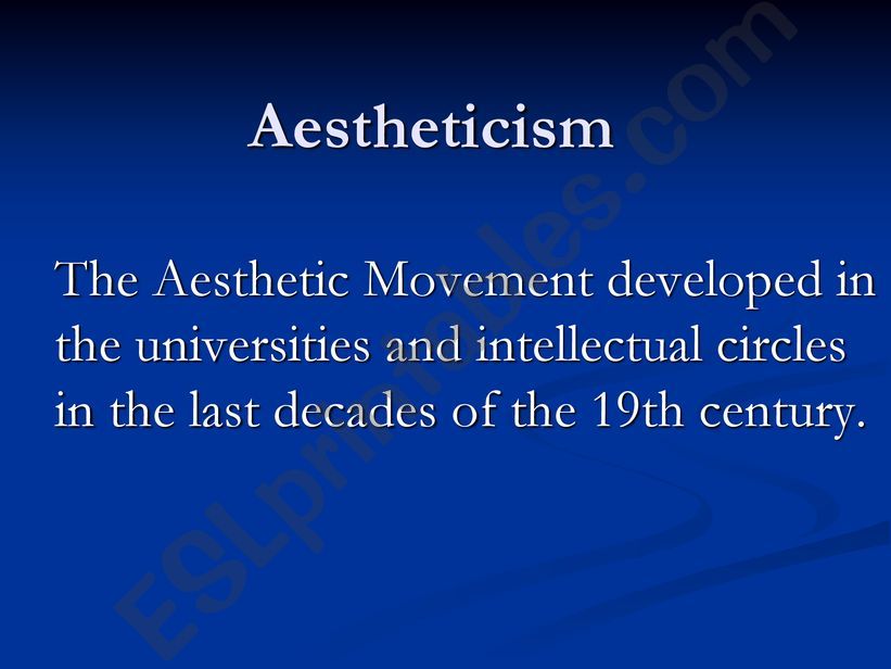 Aestheticism and Decadence powerpoint
