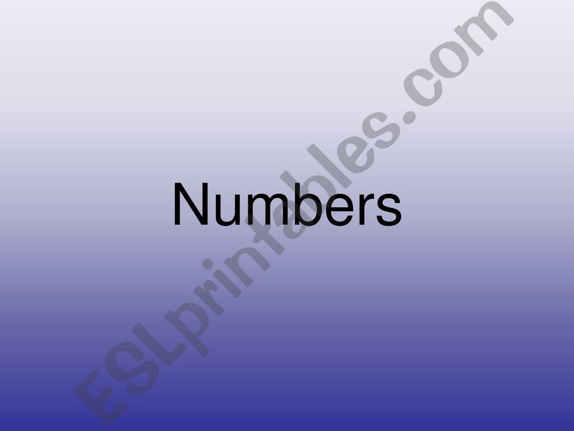 NUMBERS powerpoint