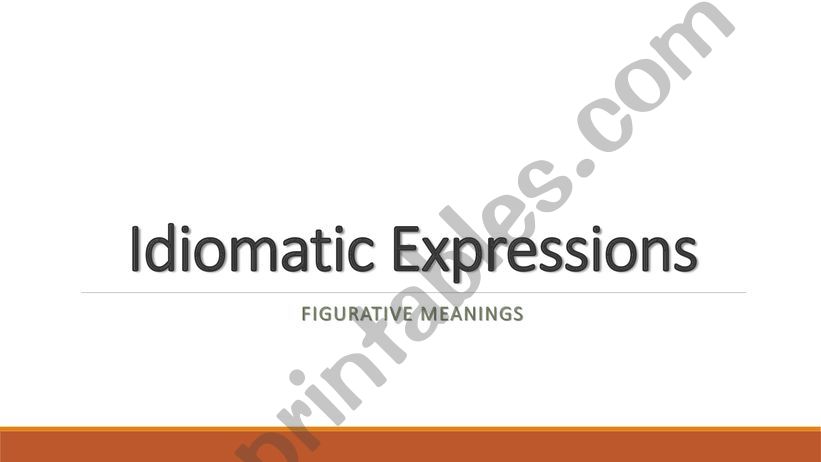 Idiomatic Expressions powerpoint