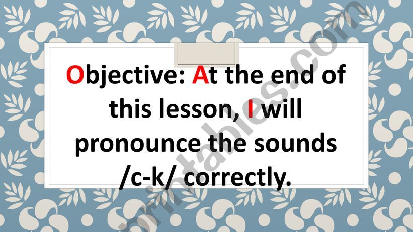 PHONICS /CK/ powerpoint