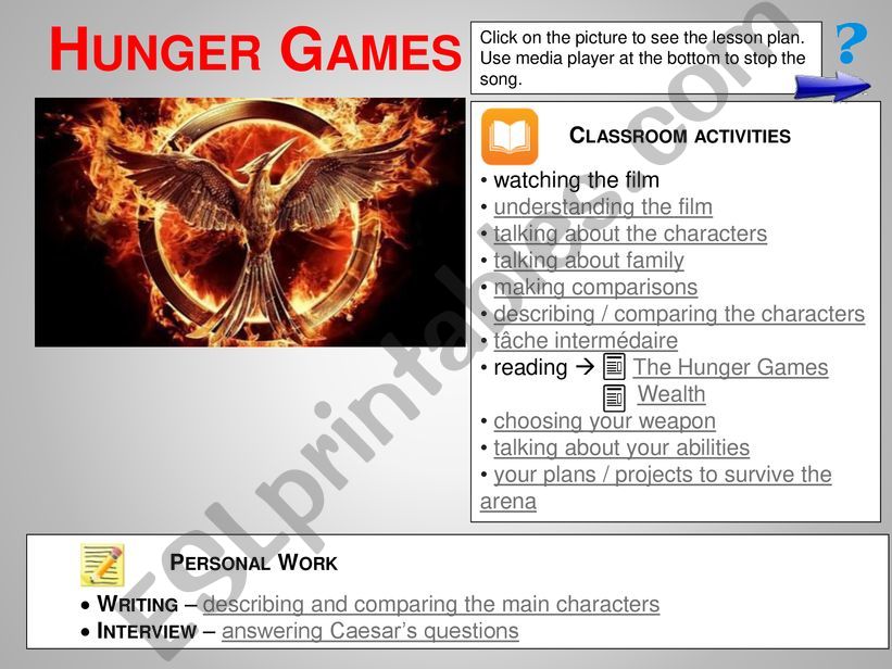 ESL English PowerPoints Hunger Games PPT