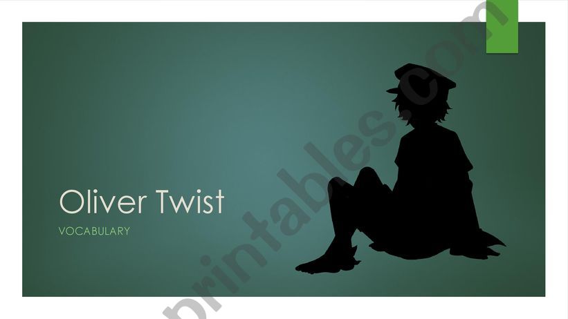 Oliver Twist - vocabulary powerpoint