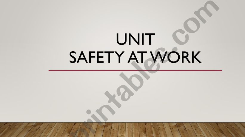 Safety at work powerpoint