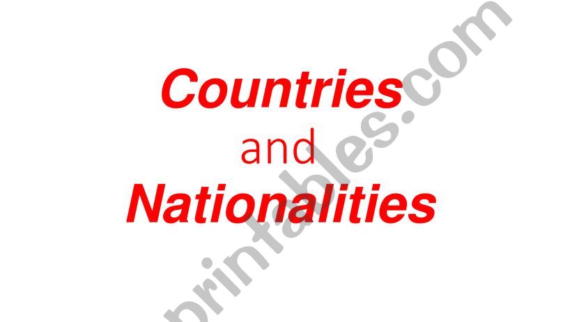 countries and nationalities powerpoint