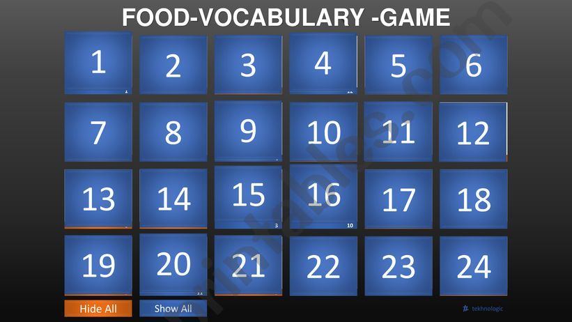 Food-Game-Hide And Show powerpoint