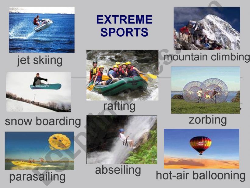 extreme/risky sports powerpoint